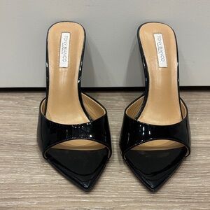 Tony Bianco Black Patent, Marcel Sandal